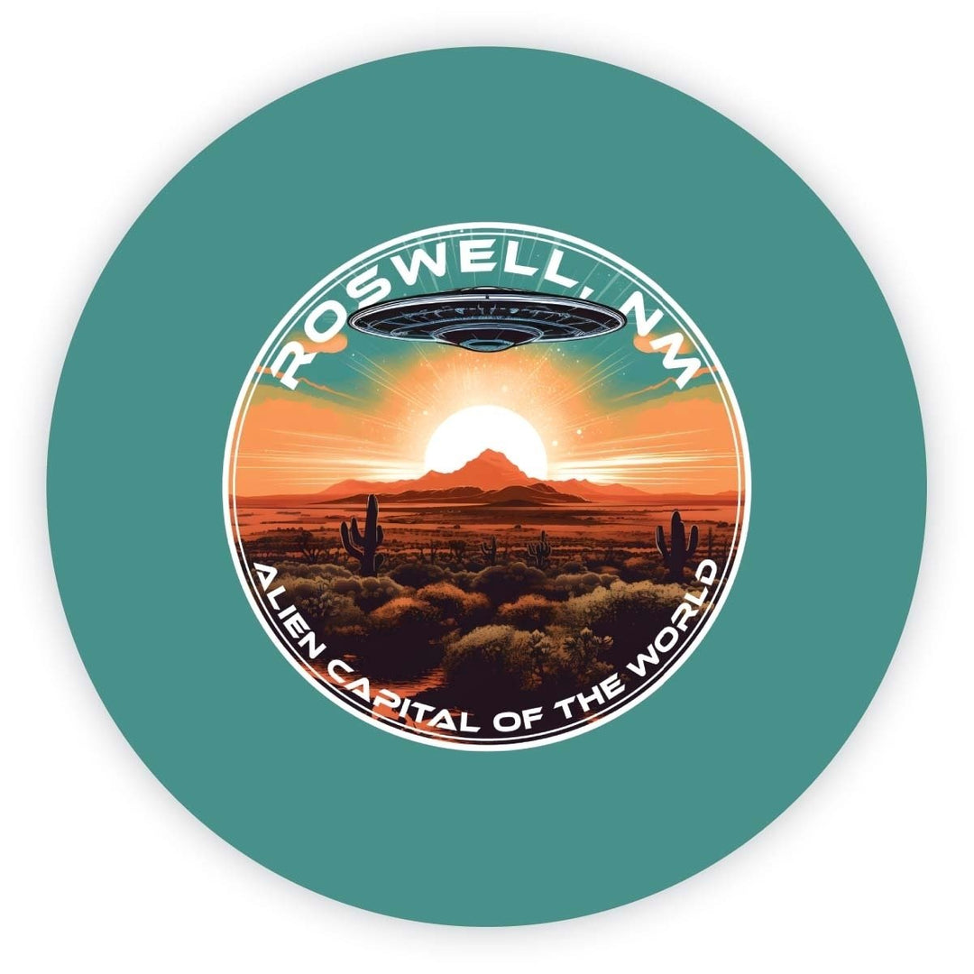 Roswell Mexico Design A Souvenir Round Fridge Magnet Image 1