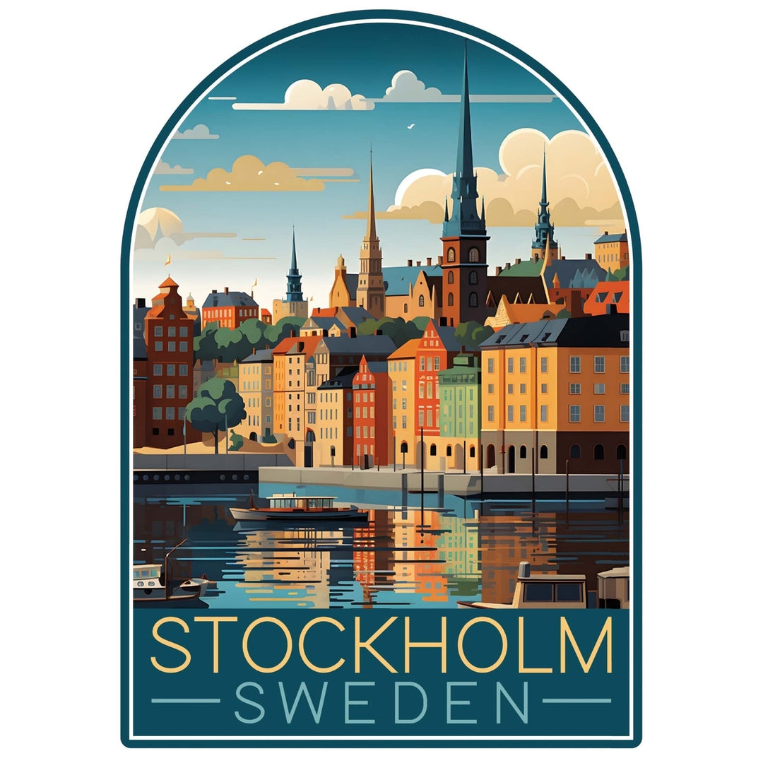 Stockholm Sweden Design A Souvenir Die Cut Flat Magnet Image 1