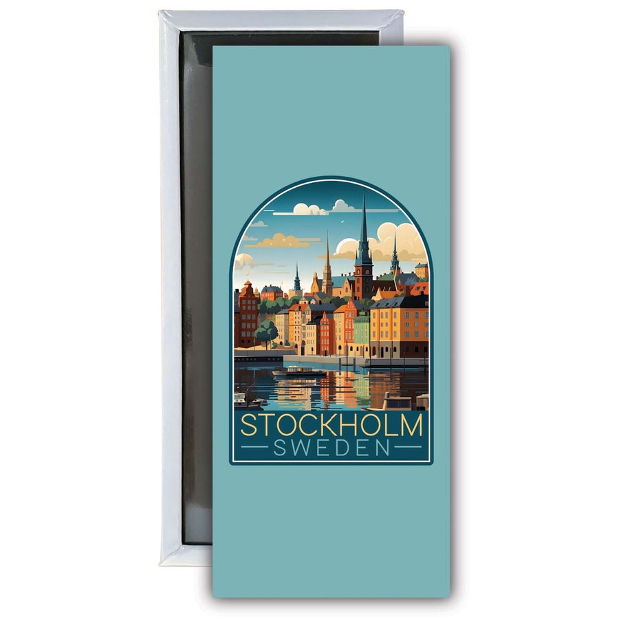 Stockholm Sweden Design A Souvenir Fridge Magnet 4.75 x 2 Inch Image 1