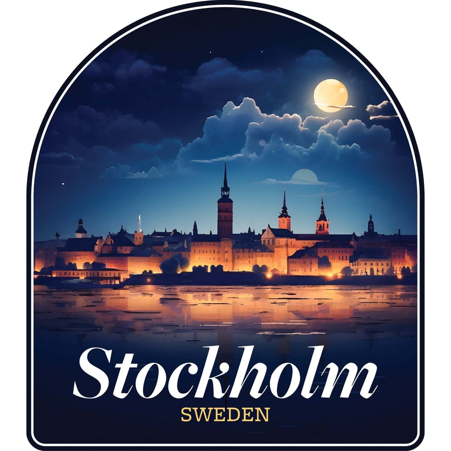 Stockholm Sweden Design B Souvenir Die Cut Flat Magnet Image 1