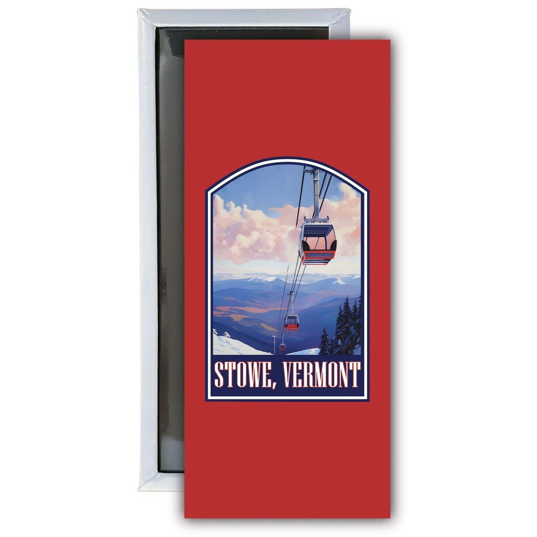 Stowe Mountain Vermont Design B Souvenir Fridge Magnet 4.75 x 2 Inch Image 1