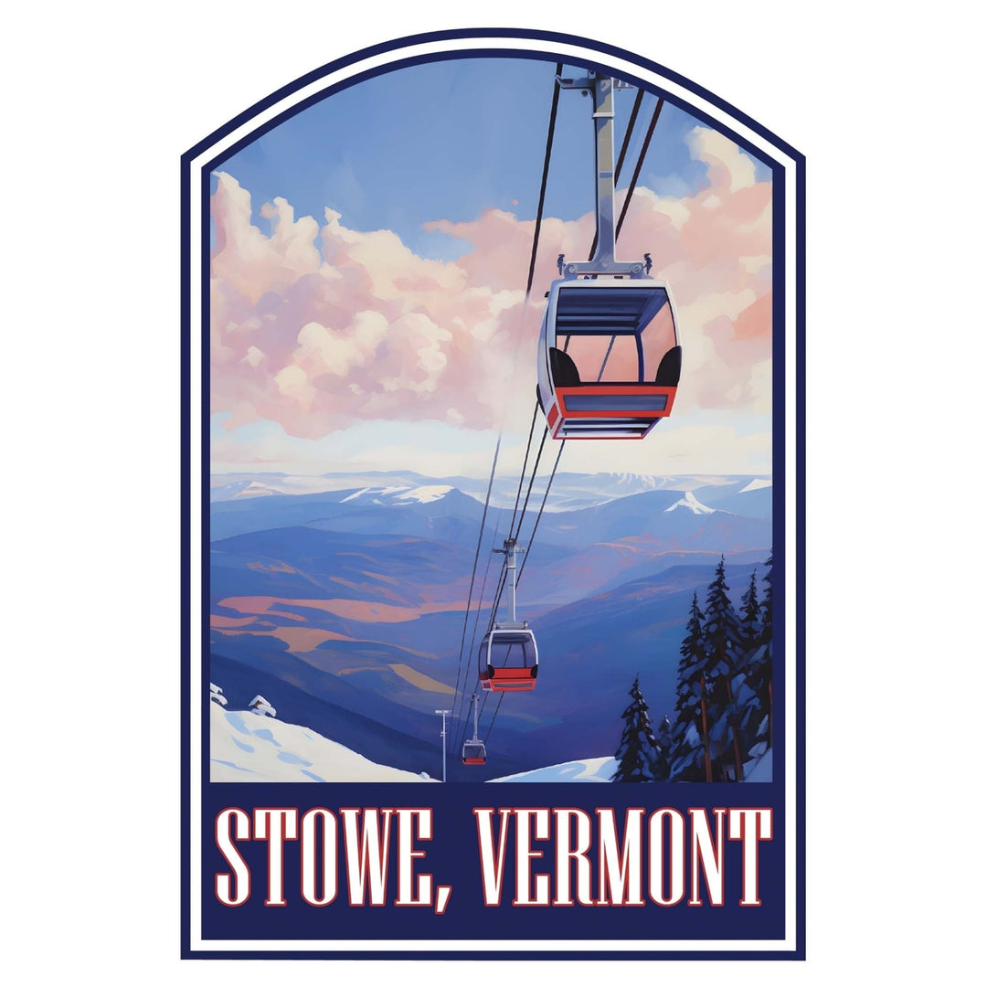 Stowe Mountain Vermont Design B Souvenir Die Cut Flat Magnet Image 1