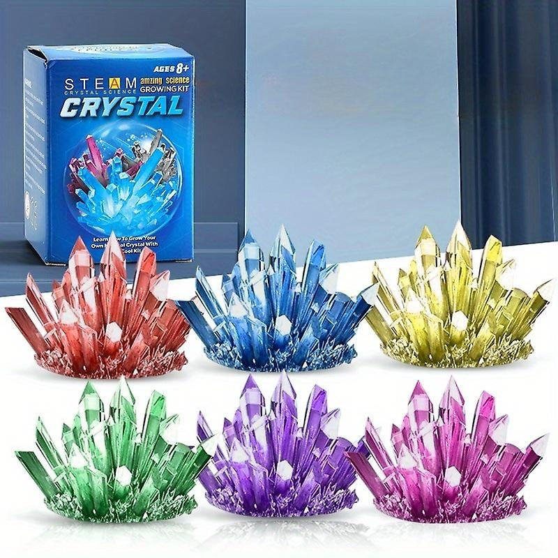 Crystal Growing Kit 6pcs Diy Planting Crystal Chemical Experiment Kit With Goggles Image 1