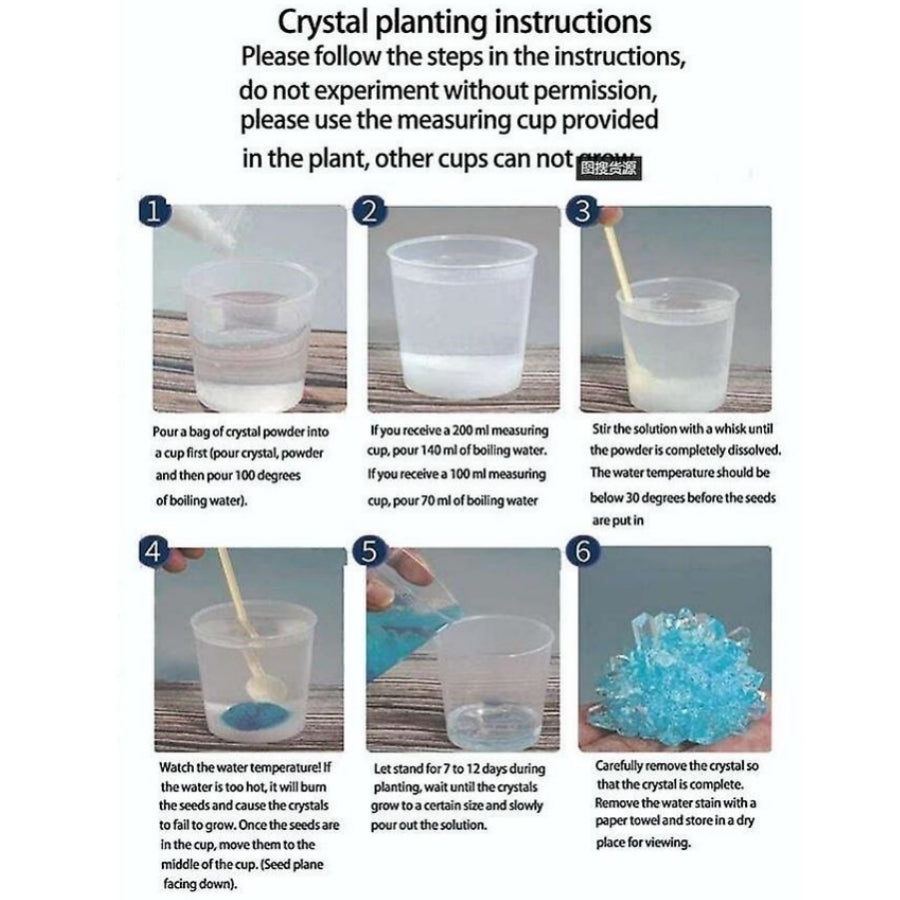 Crystal Growing Kit 6pcs Diy Planting Crystal Chemical Experiment Kit With Goggles Image 4