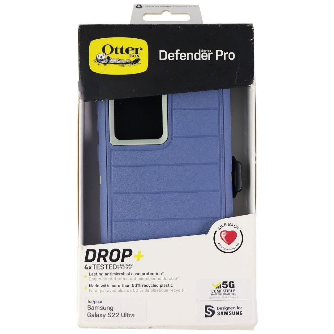 OtterBox Defender Pro Series Case for Samsung Galaxy S22 Ultra - Fort Blue Image 4