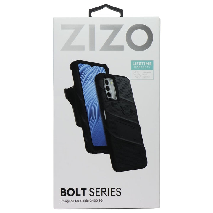 Zizo BOLT Series Rugged Case and Holster for Nokia G400 5G - Black Image 1