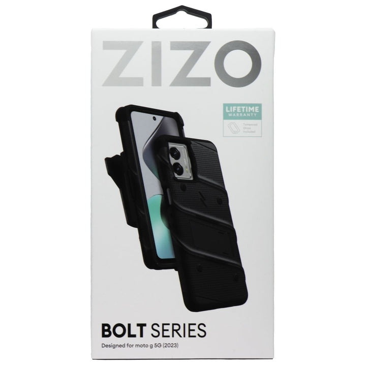 Zizo BOLT Series Case and Holster for Motorola Moto G 5G (2023) - Black Image 1