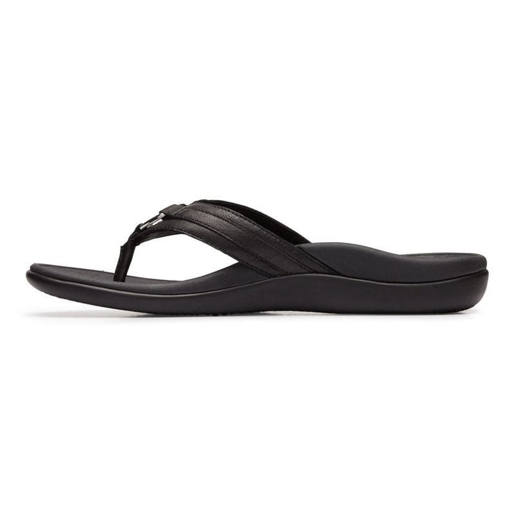 Vionic Womens Aloe Toe Post Sandal Black Leather - 10010887001 BLACK Image 3