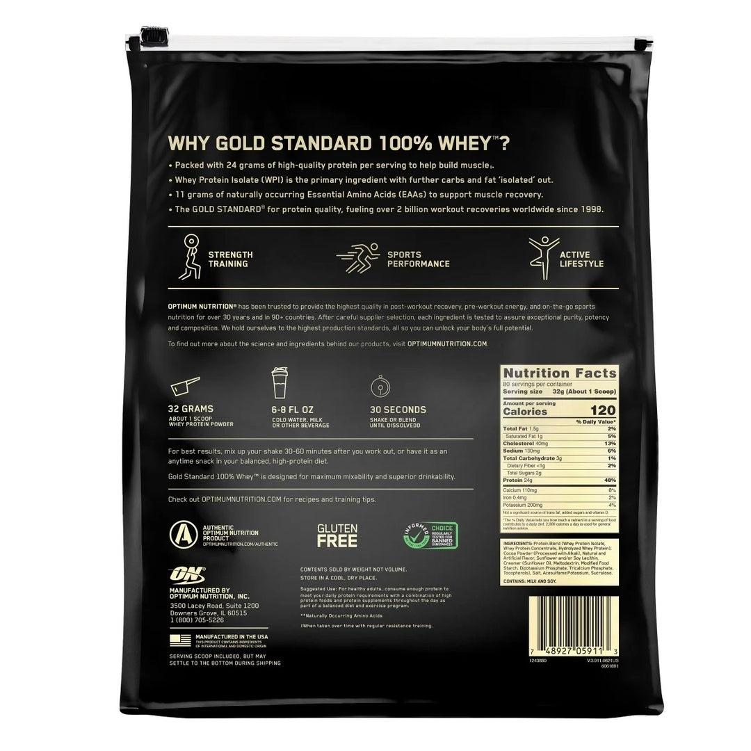 Optimum Nutrition 100 % Whey Chocolate Gold Standard 80 Servings Image 2