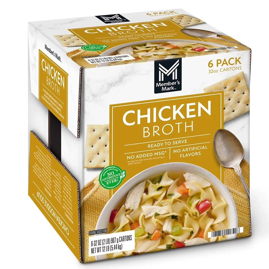 Members Mark Chicken Broth 32 Ounce (Pack of 6) Image 1