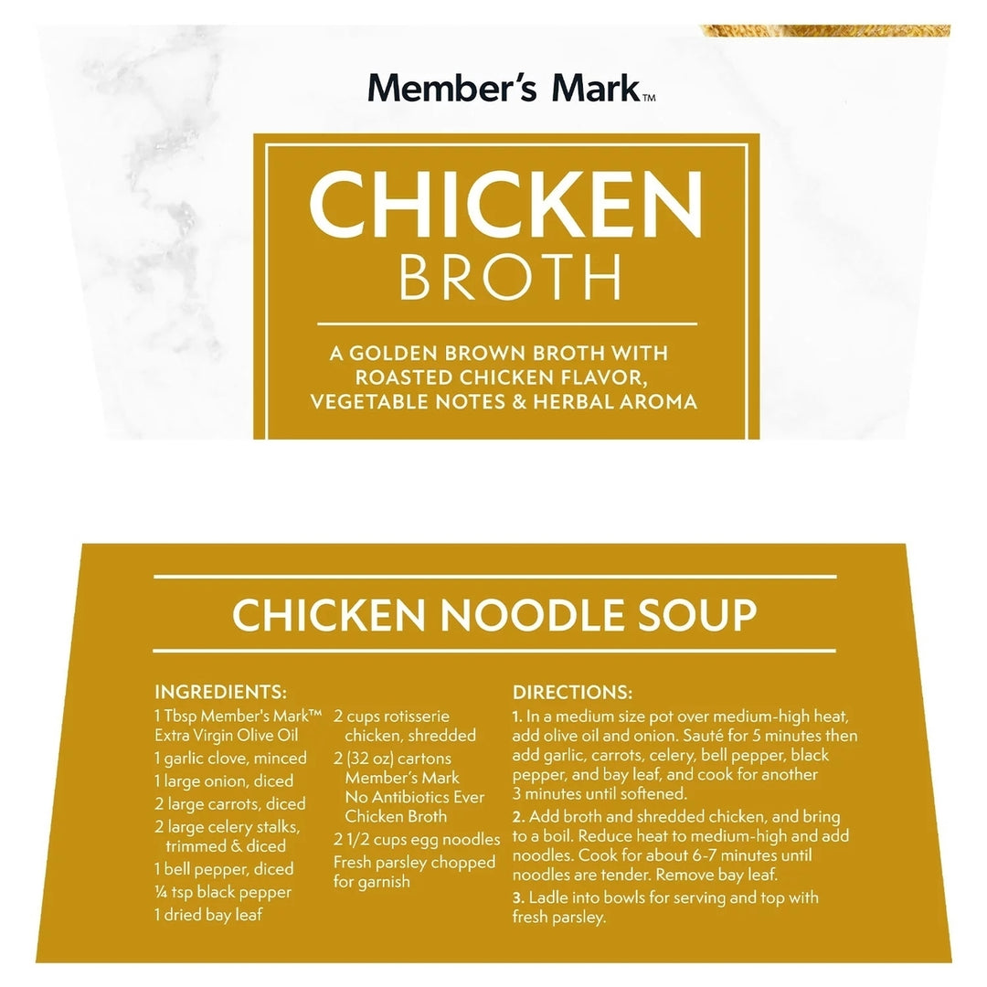 Members Mark Chicken Broth 32 Ounce (Pack of 6) Image 4