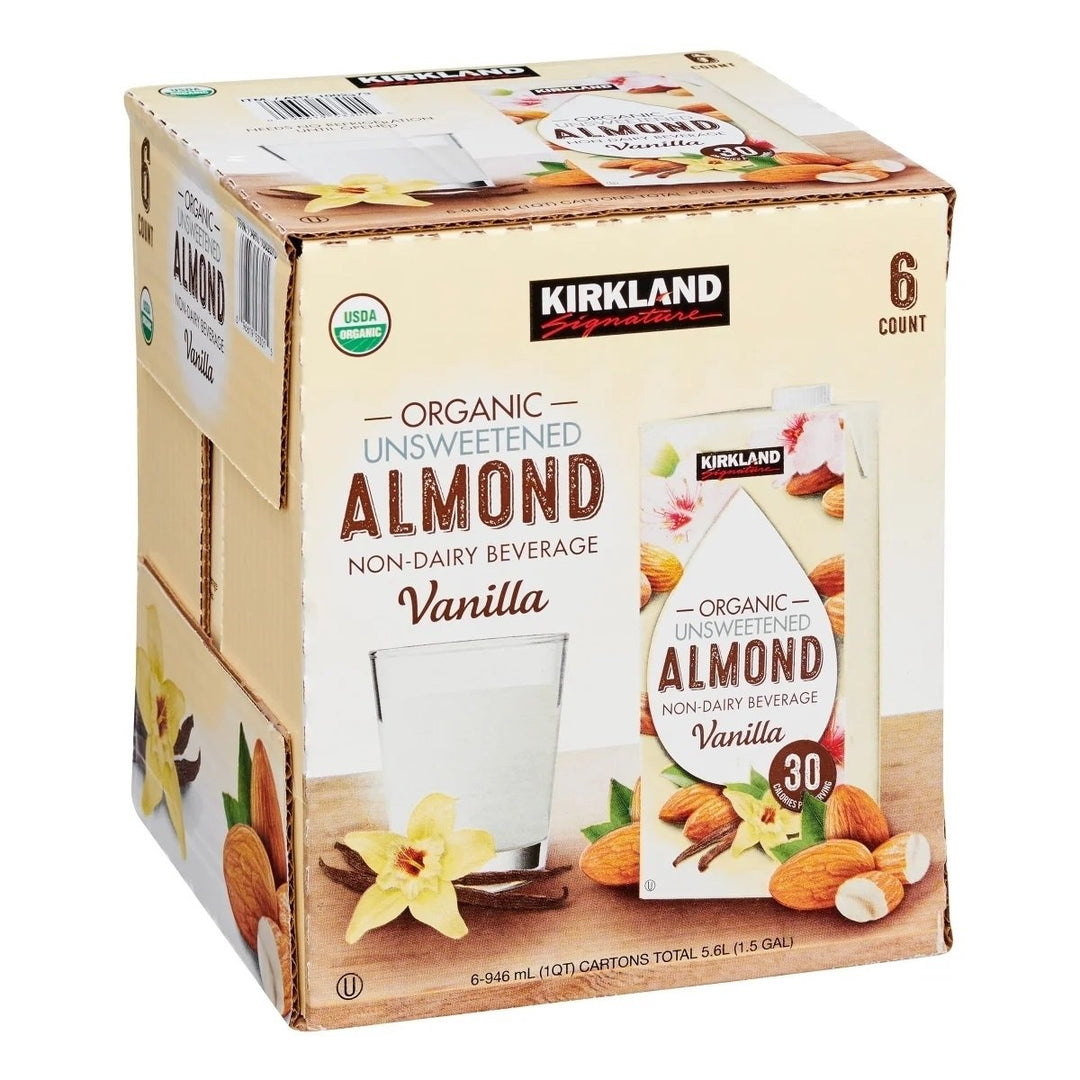 Kirkland Signature Organic Almond Beverage Vanilla 32 Fluid Ounce (Pack of 6) Image 4