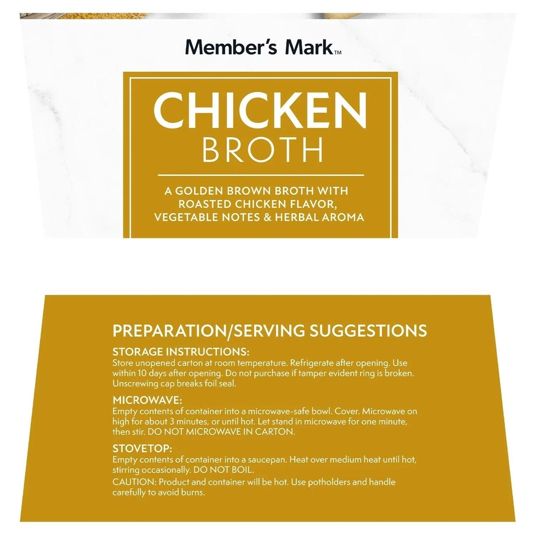 Members Mark Chicken Broth 32 Ounce (Pack of 6) Image 4