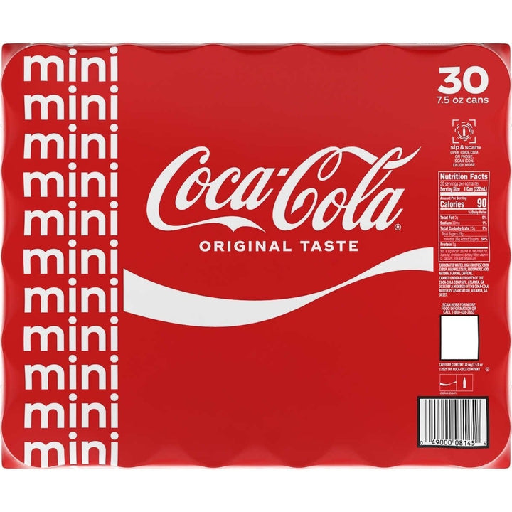 Coca-Cola Mini Cans 7.5 Fluid Ounce (Pack of 30) Image 2