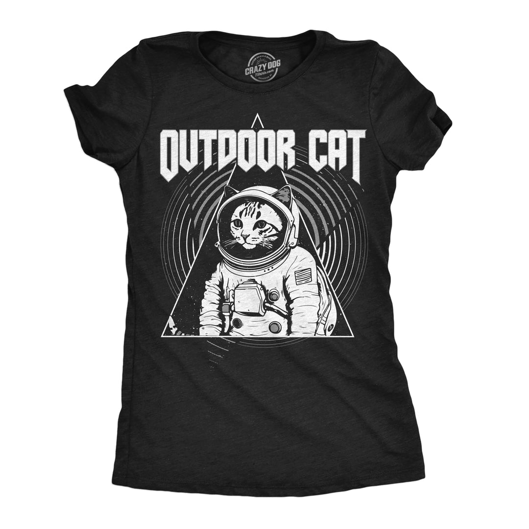 Womens Funny T Shirts Outdoor Cat Sarcastic Space Graphic Tee For Ladies Image 3