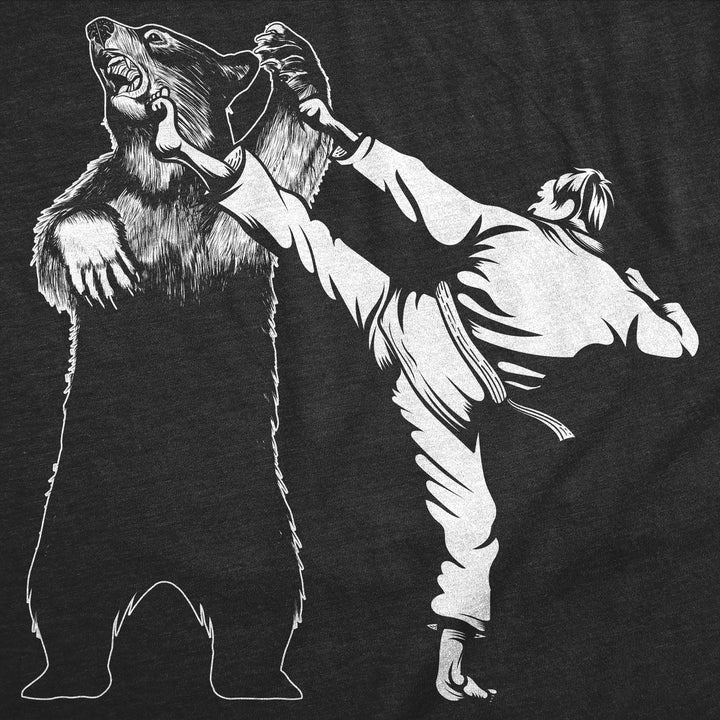 Womens Funny T Shirts Karate Kicked Bear Sarcastic Fighting Graphic Tee Image 4