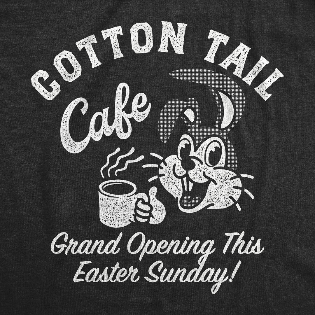 Womens Funny T Shirts Cotton Tail Cafe Easter Bunny Graphic Tee For Ladies Image 4