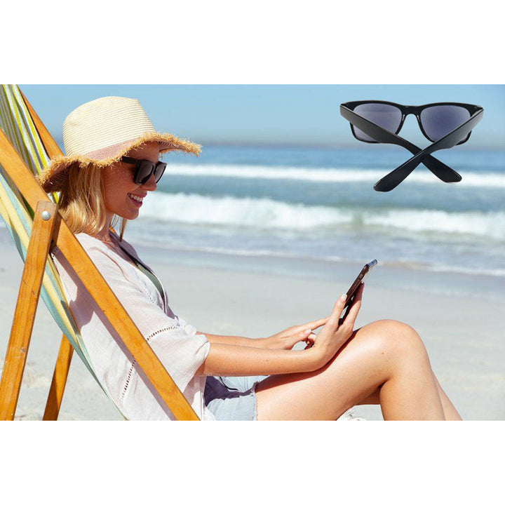 Bifocal Sun Readers Black Classic Frame Geek Retro Style Reading Sunglasses - Black Image 4