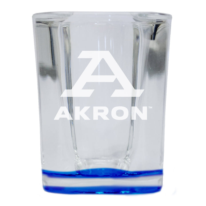 Akron Zips 2 Ounce Engraved Shot Glass Square Officially Licensed Collegiate Product Image 1