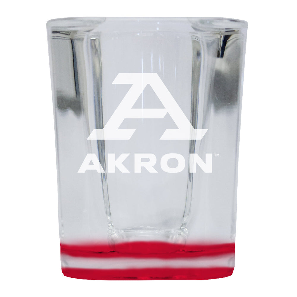 Akron Zips 2 Ounce Engraved Shot Glass Square Officially Licensed Collegiate Product Image 2