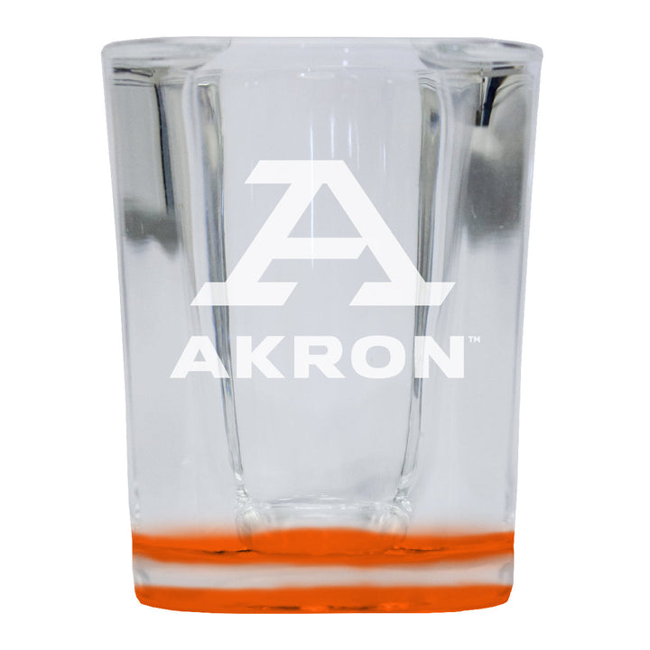 Akron Zips 2 Ounce Engraved Shot Glass Square Officially Licensed Collegiate Product Image 3