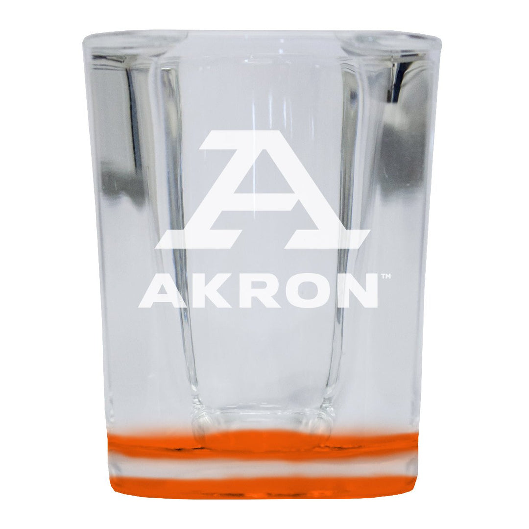 Akron Zips 2 Ounce Engraved Shot Glass Square Officially Licensed Collegiate Product Image 1