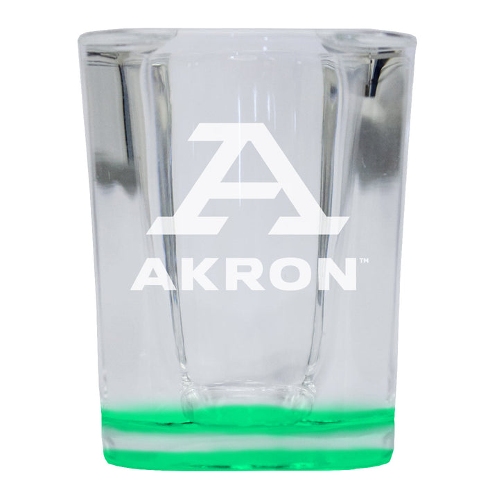 Akron Zips 2 Ounce Engraved Shot Glass Square Officially Licensed Collegiate Product Image 4