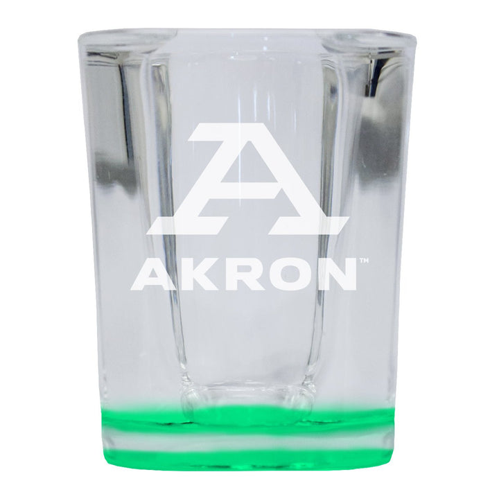 Akron Zips 2 Ounce Engraved Shot Glass Square Officially Licensed Collegiate Product Image 1