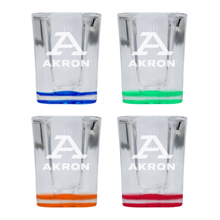 Akron Zips 2 Ounce Engraved Shot Glass Square Officially Licensed Collegiate Product Image 4