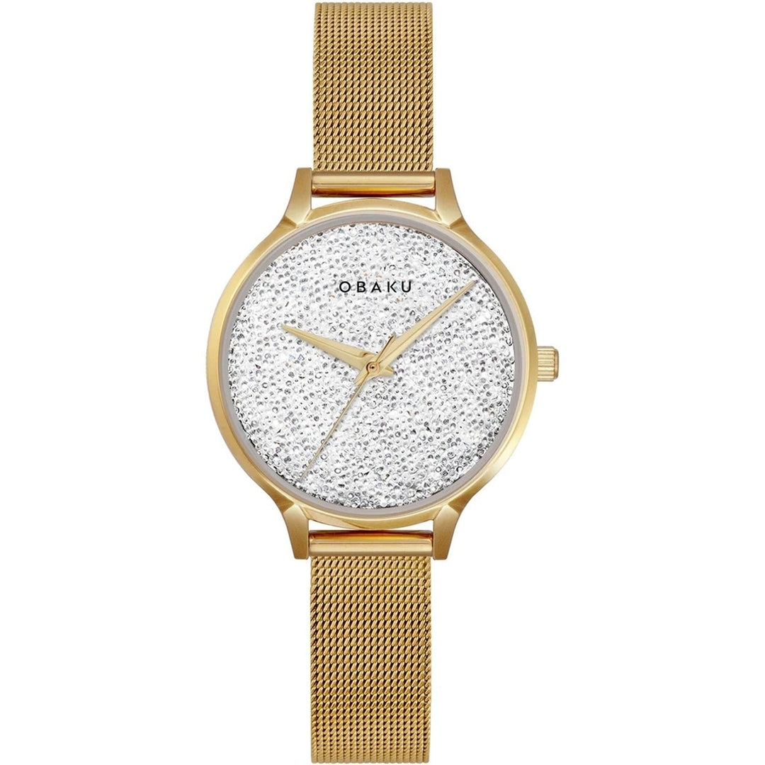 Obaku Stjerner Womens Silver Dial Watch V238LXGWMG Stainless Steel Case Bracelet Image 1