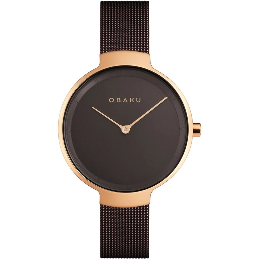 Obaku Womens Walnut Brown Dial Stainless Steel Watch V231LXVNMN Quartz Image 1