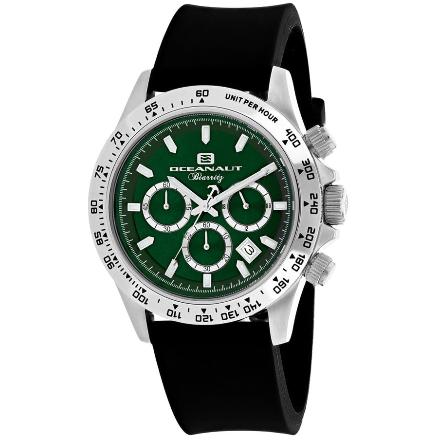 Oceanaut Biarritz Green Dial Watch OC6112R Stainless Steel Rubber Strap Quartz Image 1