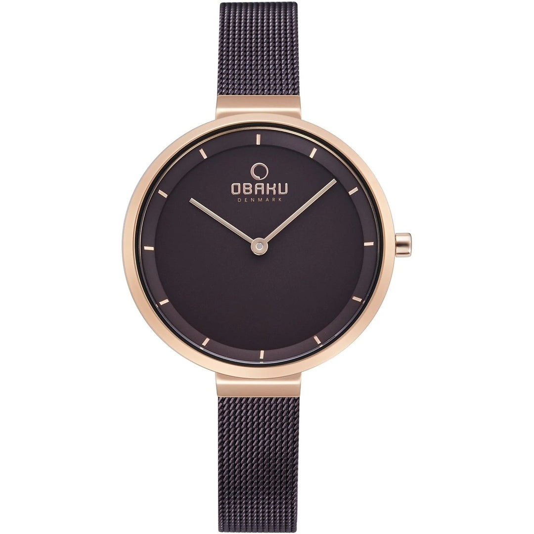 Obaku Womens Grey Dial Watch V225LXVNMN Stainless Steel Quartz 30m Water Resistant Image 1