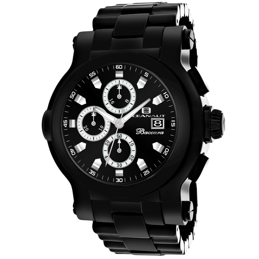 Oceanaut Baccara XL Black Dial Mens Watch OC0828 Stainless Steel Quartz 50m Image 1