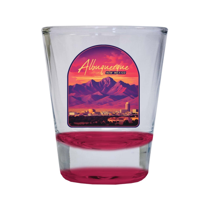 Alburqueque Mexico Design B Souvenir 2 Ounce Shot Glass Round Image 2