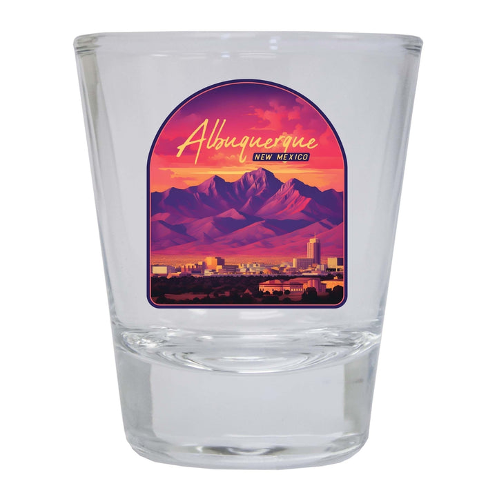 Alburqueque Mexico Design B Souvenir 2 Ounce Shot Glass Round Image 3