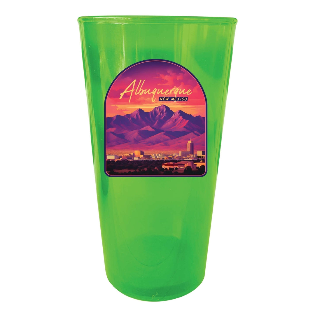 Alburqueque Mexico Design B Souvenir Plastic 16 oz pint Image 2