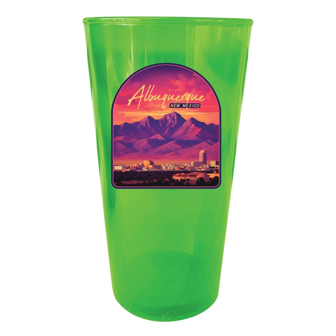 Alburqueque Mexico Design B Souvenir Plastic 16 oz pint Image 1