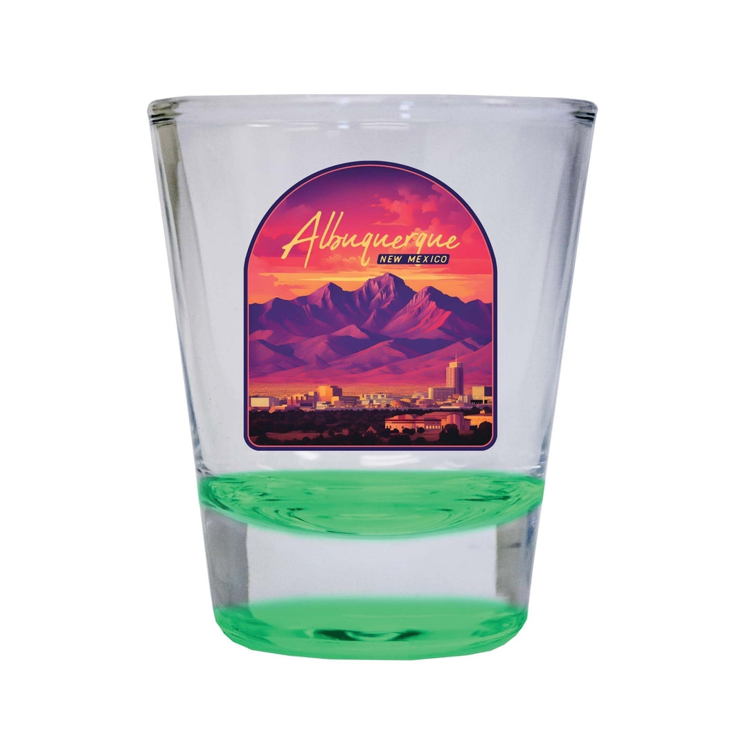 Alburqueque Mexico Design B Souvenir 2 Ounce Shot Glass Round Image 4