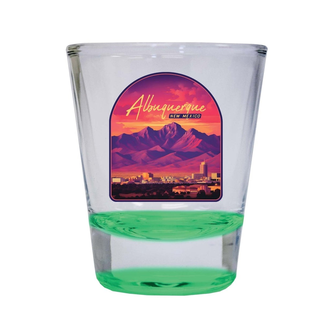 Alburqueque Mexico Design B Souvenir 2 Ounce Shot Glass Round Image 1