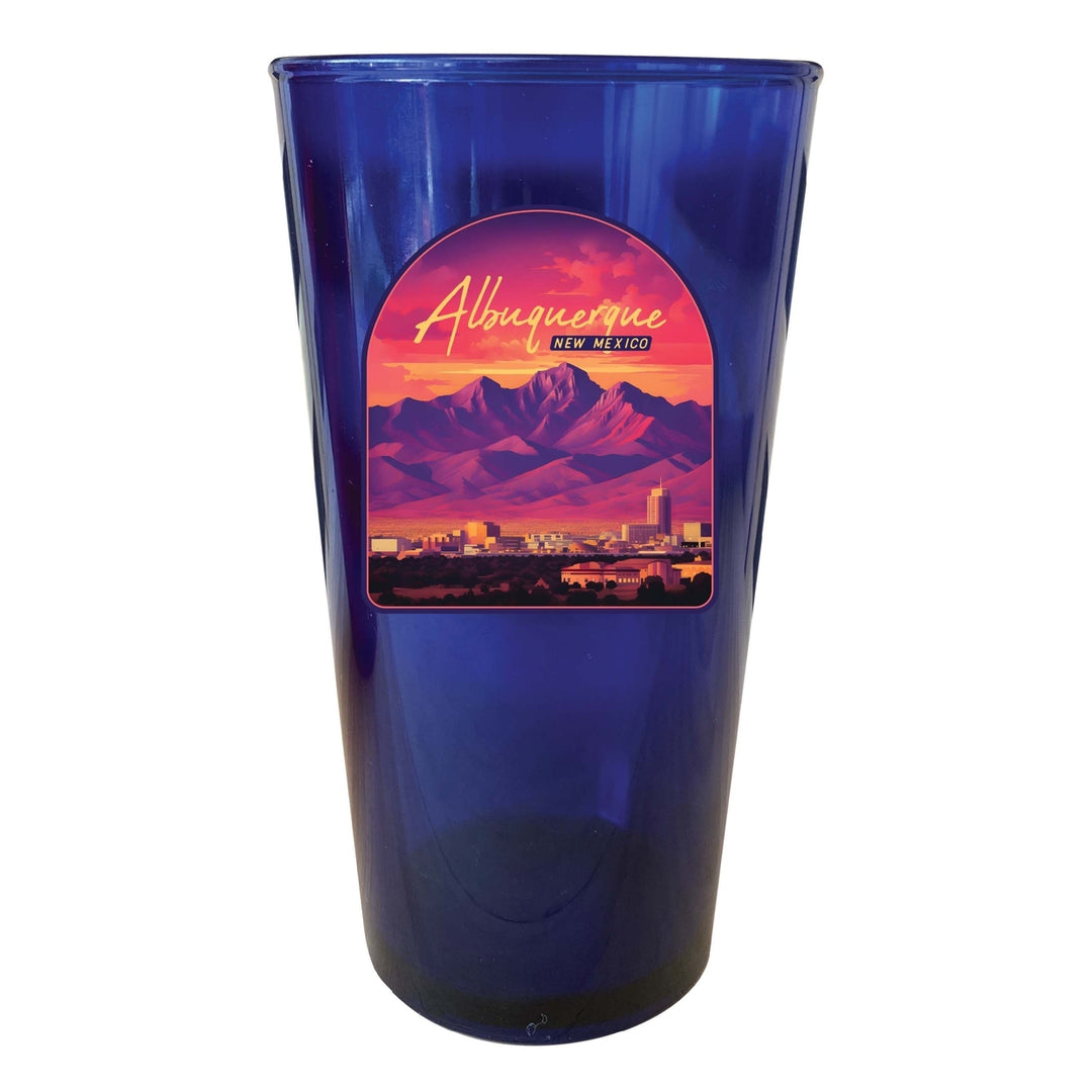 Alburqueque Mexico Design B Souvenir Plastic 16 oz pint Image 4