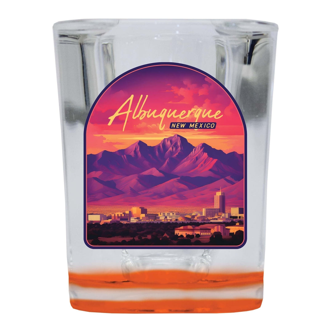 Alburqueque Mexico Design B Souvenir 2 Ounce Shot Glass Square Image 2