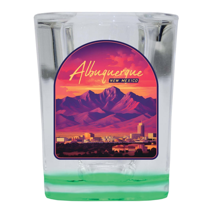 Alburqueque Mexico Design B Souvenir 2 Ounce Shot Glass Square Image 3