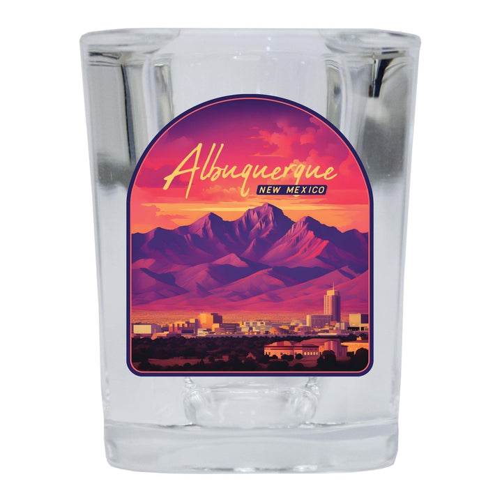 Alburqueque Mexico Design B Souvenir 2 Ounce Shot Glass Square Image 4