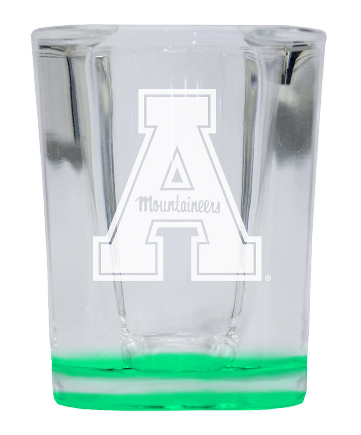 Appalachian State 2 Ounce Engraved Shot Glass Square Officially Licensed Collegiate Product Image 3