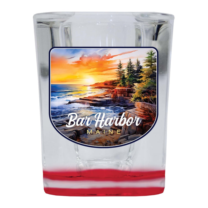 Bar Harbor Maine Design B Souvenir 2 Ounce Shot Glass Square Image 4