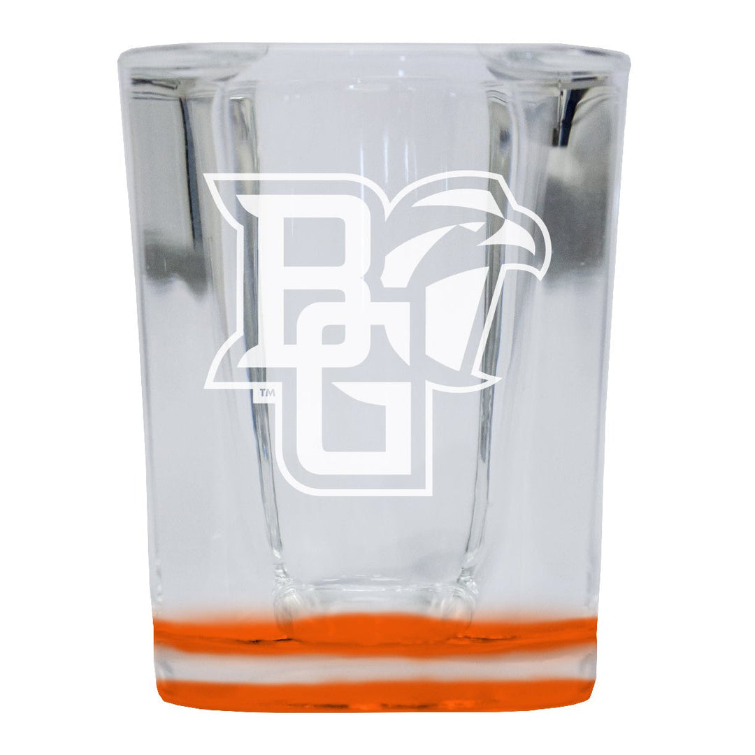 Bowling Green Falcons 2 Ounce Engraved Shot Glass Square Officially Licensed Collegiate Product Image 1