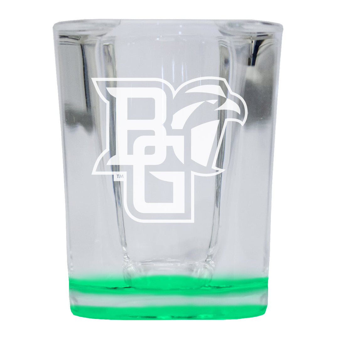 Bowling Green Falcons 2 Ounce Engraved Shot Glass Square Officially Licensed Collegiate Product Image 3