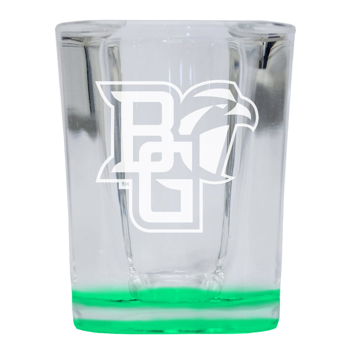 Bowling Green Falcons 2 Ounce Engraved Shot Glass Square Officially Licensed Collegiate Product Image 3