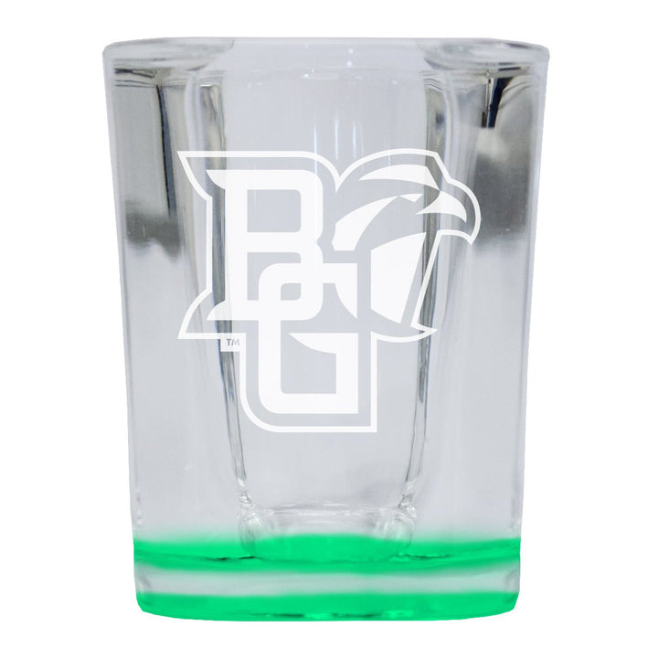 Bowling Green Falcons 2 Ounce Engraved Shot Glass Square Officially Licensed Collegiate Product Image 1